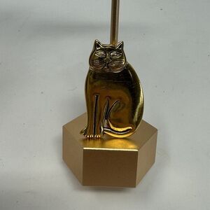 Laurel Burch Mystic Cat Pendant & Brooch, Gold Plated, 1980s Vintage Jewelry